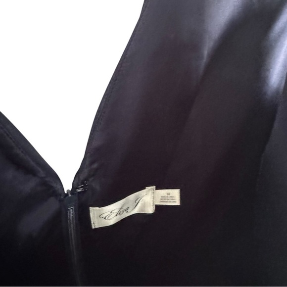 Eliza J Embellished High Low Chiffon Dress 10 Navy Blue - Picture 11 of 13